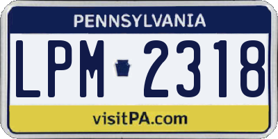 PA license plate LPM2318