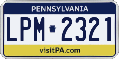 PA license plate LPM2321