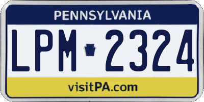 PA license plate LPM2324