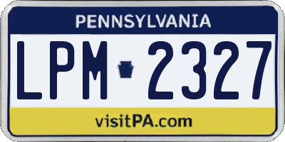 PA license plate LPM2327