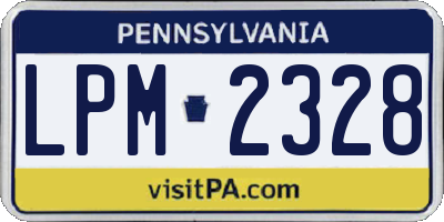 PA license plate LPM2328