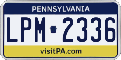 PA license plate LPM2336