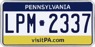 PA license plate LPM2337