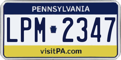 PA license plate LPM2347