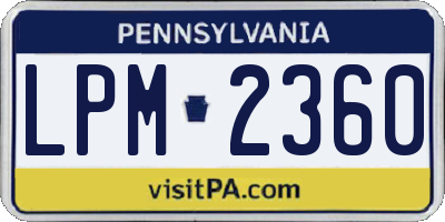 PA license plate LPM2360