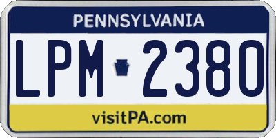 PA license plate LPM2380