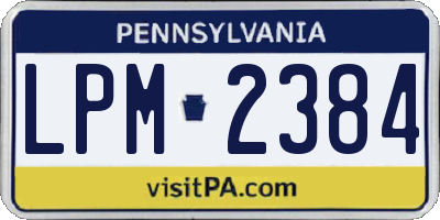 PA license plate LPM2384