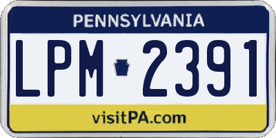PA license plate LPM2391