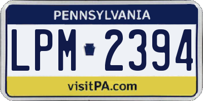 PA license plate LPM2394