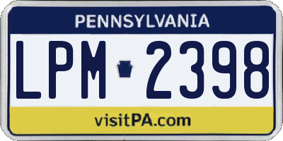 PA license plate LPM2398