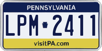 PA license plate LPM2411