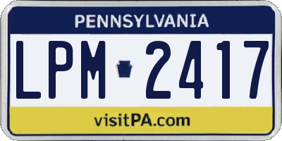 PA license plate LPM2417