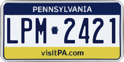 PA license plate LPM2421