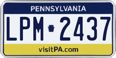 PA license plate LPM2437