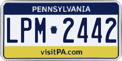 PA license plate LPM2442