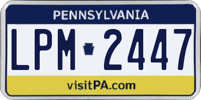 PA license plate LPM2447