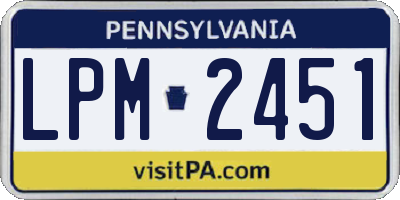 PA license plate LPM2451