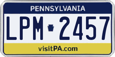 PA license plate LPM2457