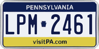 PA license plate LPM2461