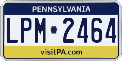 PA license plate LPM2464