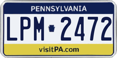 PA license plate LPM2472