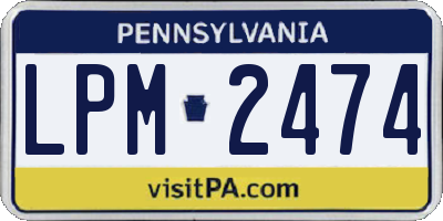 PA license plate LPM2474