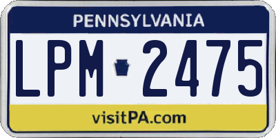 PA license plate LPM2475