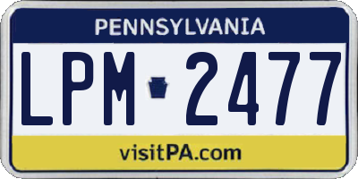 PA license plate LPM2477