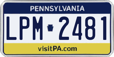PA license plate LPM2481