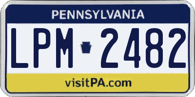 PA license plate LPM2482