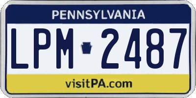 PA license plate LPM2487