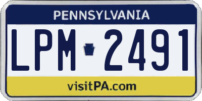 PA license plate LPM2491