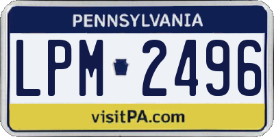 PA license plate LPM2496