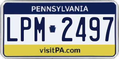 PA license plate LPM2497