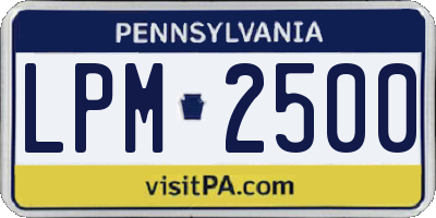 PA license plate LPM2500