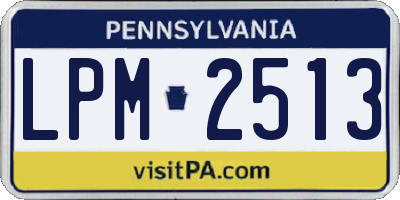 PA license plate LPM2513