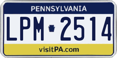 PA license plate LPM2514