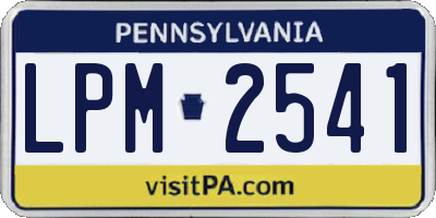 PA license plate LPM2541
