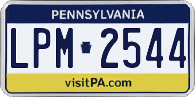 PA license plate LPM2544