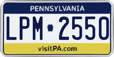 PA license plate LPM2550