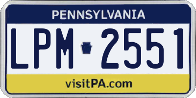 PA license plate LPM2551