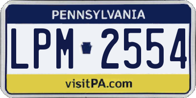 PA license plate LPM2554