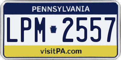 PA license plate LPM2557