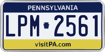 PA license plate LPM2561