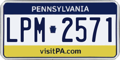 PA license plate LPM2571