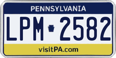 PA license plate LPM2582
