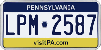 PA license plate LPM2587