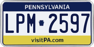 PA license plate LPM2597