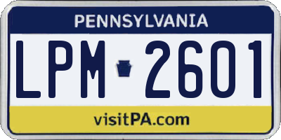 PA license plate LPM2601