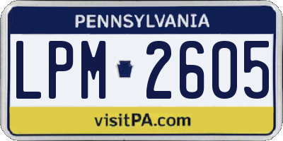PA license plate LPM2605